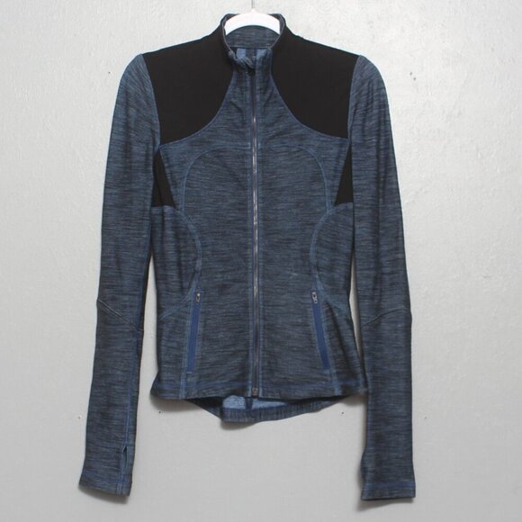 Lululemon Forme Jacket Reversible Slub Denim Limitless Blue Black jacket - Picture 1 of 7